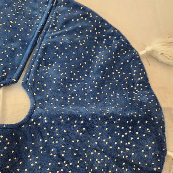 Wondershop - gold and navy blue mini tree skirt with tassels - Picture 6 of 11
